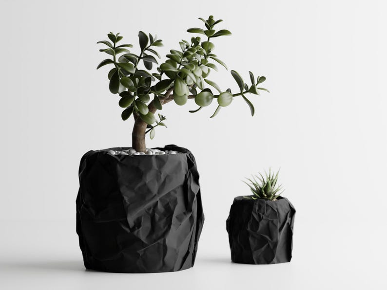 3D-gedruckte Vase mit einzigartiger Papierverpackung und minimalistischem Design