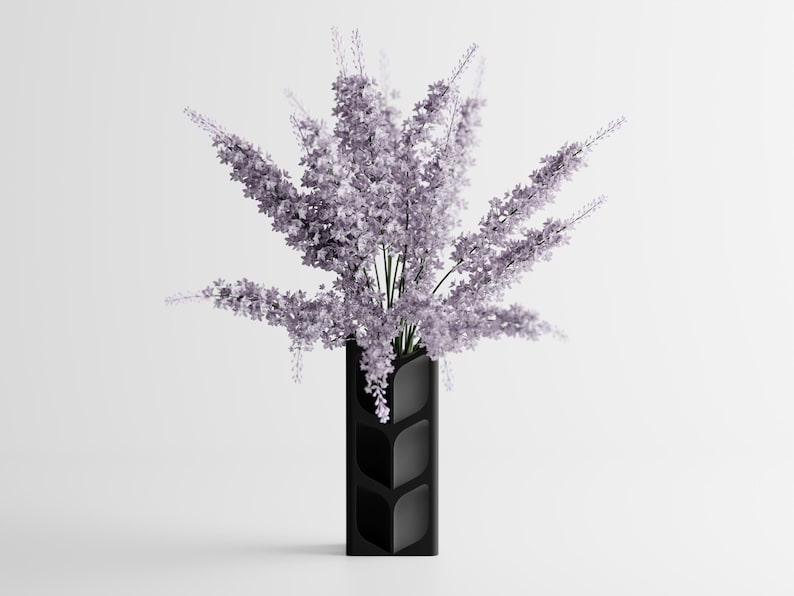 3D-gedruckte Vase mit geometrischem blattförmigem Ausschnittdesign